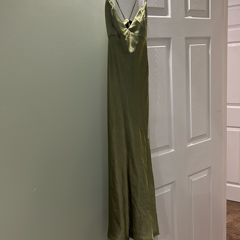 NEW Hello Molly Satin Sage green dress